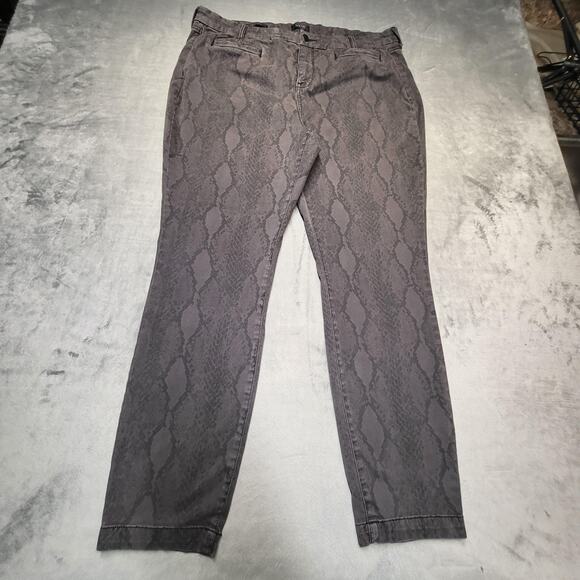 NYDJ Denim Jeans Womens 18 Gray Ami Skinny Snake Print Lift Tuck Stretch Pants - Picture 1 of 11